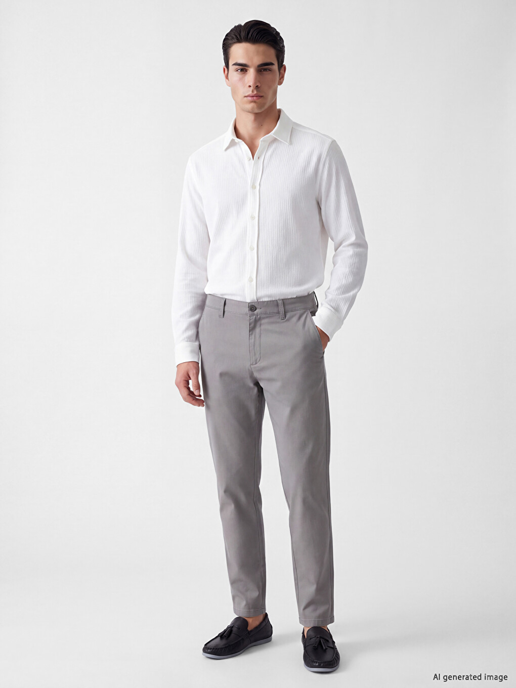 Beli İçten Lastikli Gabardin Erkek Chino Pantolon