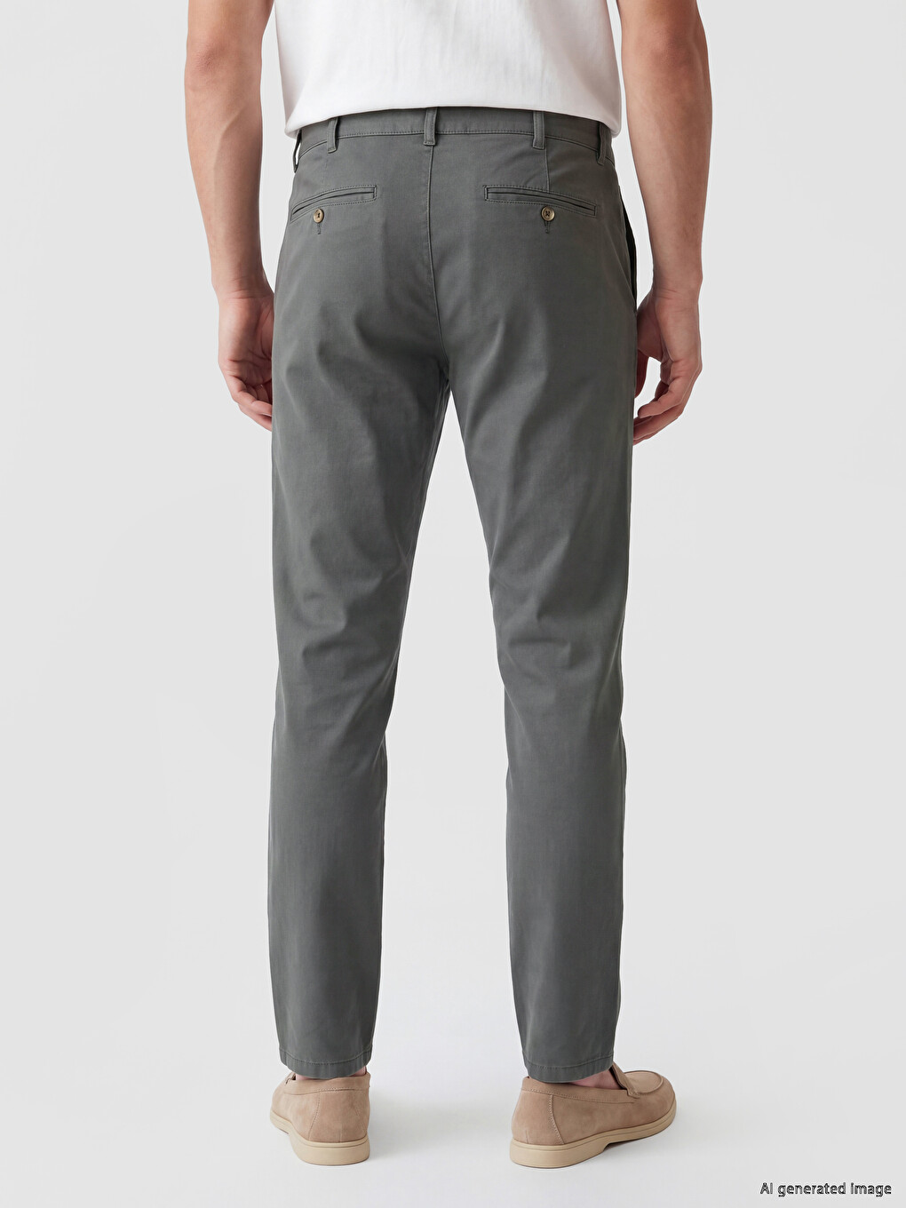 Waist Inside Elasticated Gabardine Men's Chino Trousers-2