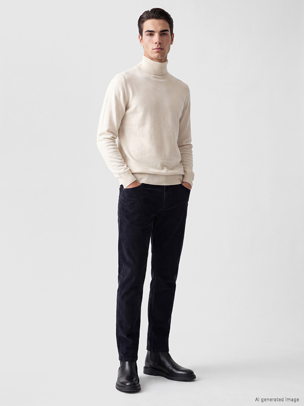 Pantaloni Bleumarin Bărbat-1