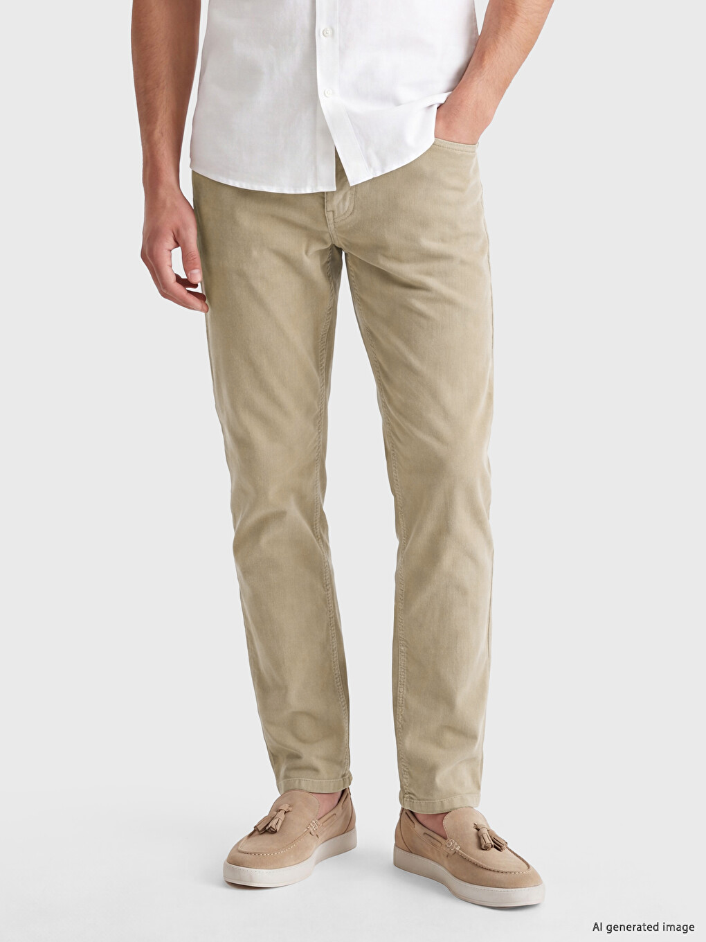 Man Beige Trousers-1