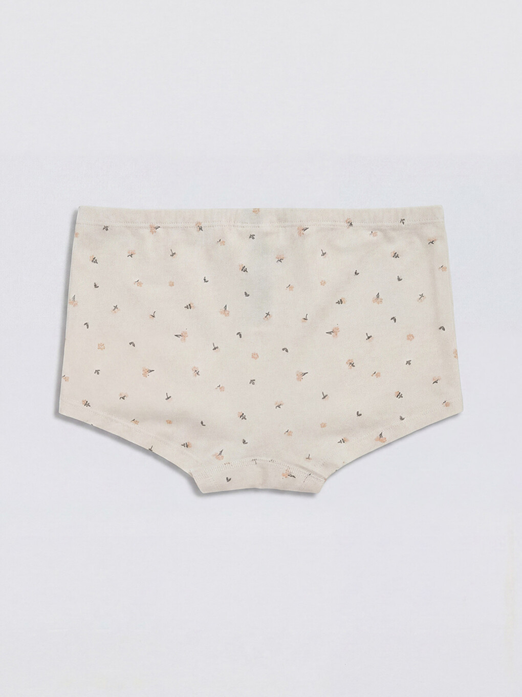 Ekru Çiçekli Kız Çocuk Boxer-1