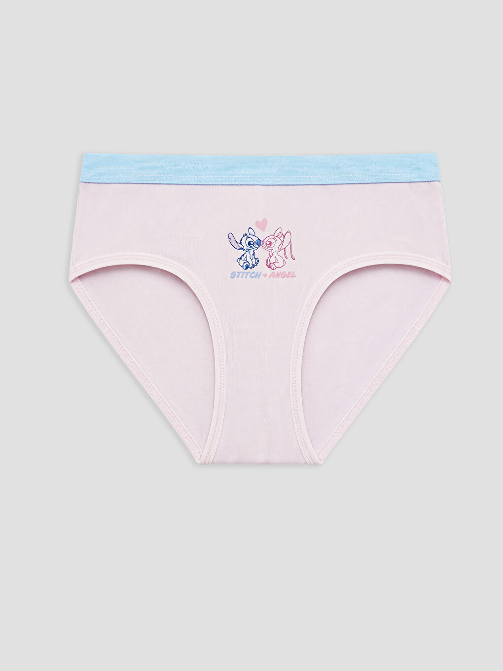 Ekru Stitch ve Angel Baskılı Kız Çocuk Külot 3'lü-2