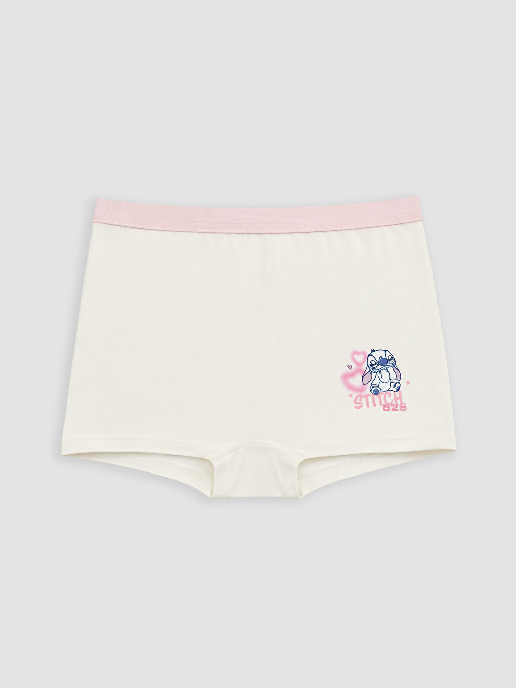 Ekru Stitch Ve Angel Baskılı Kız Çocuk Boxer 3'lü-3