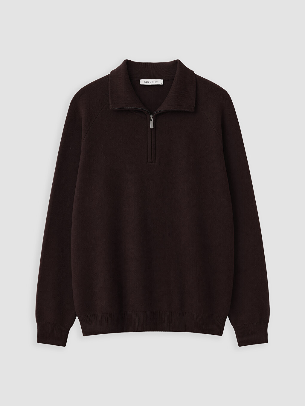 Zippered Polo Collar Men's Knitwear Sweater-4