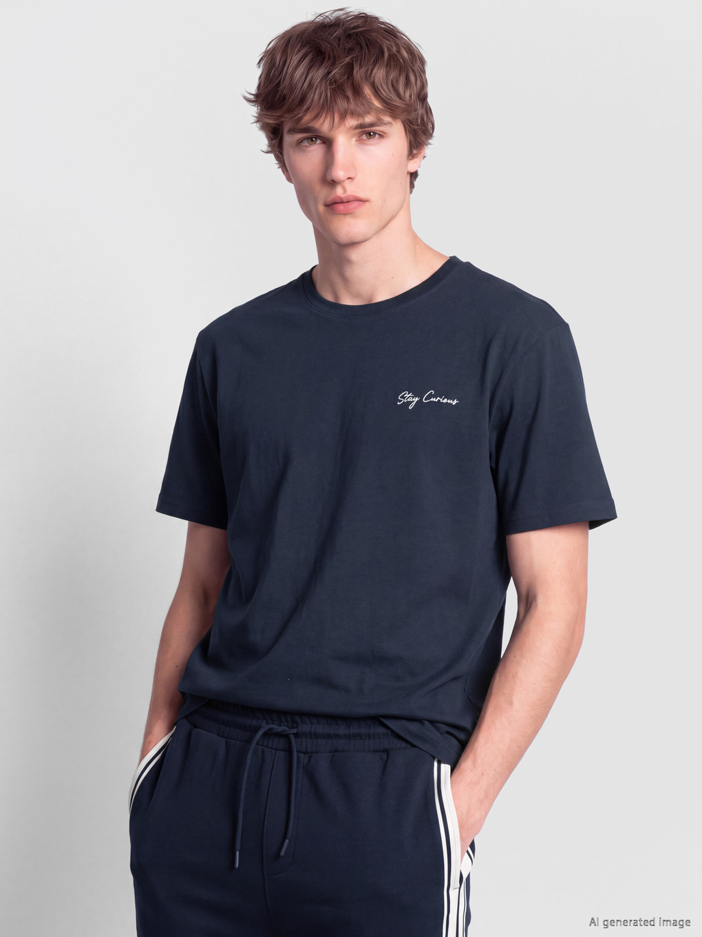  Crew Neck Embroidered Men's T-Shirt