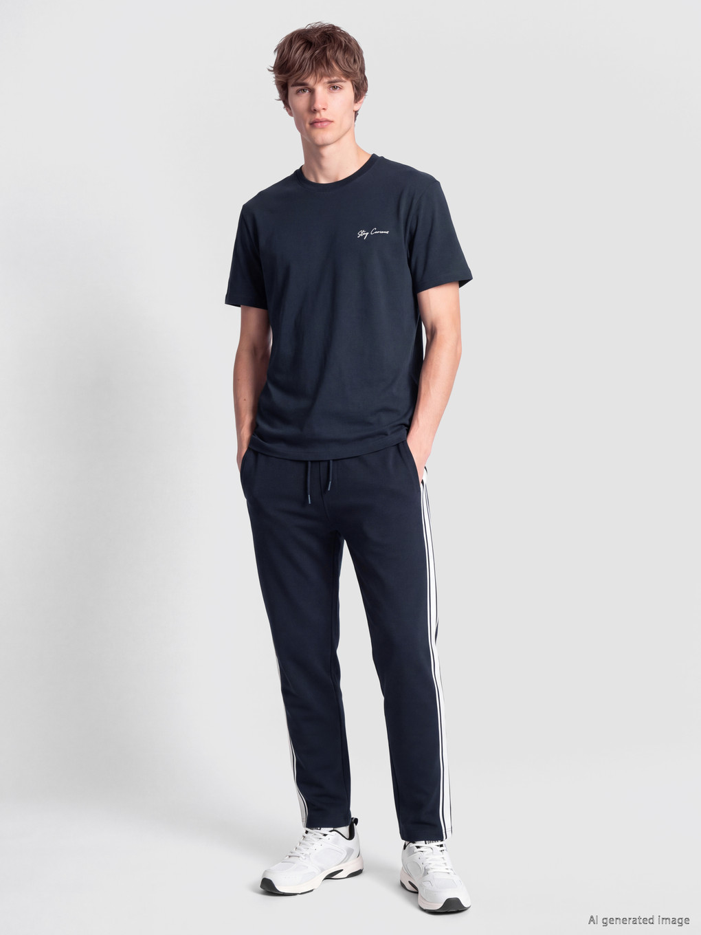 Crew Neck Embroidered Men's T-shirt-1