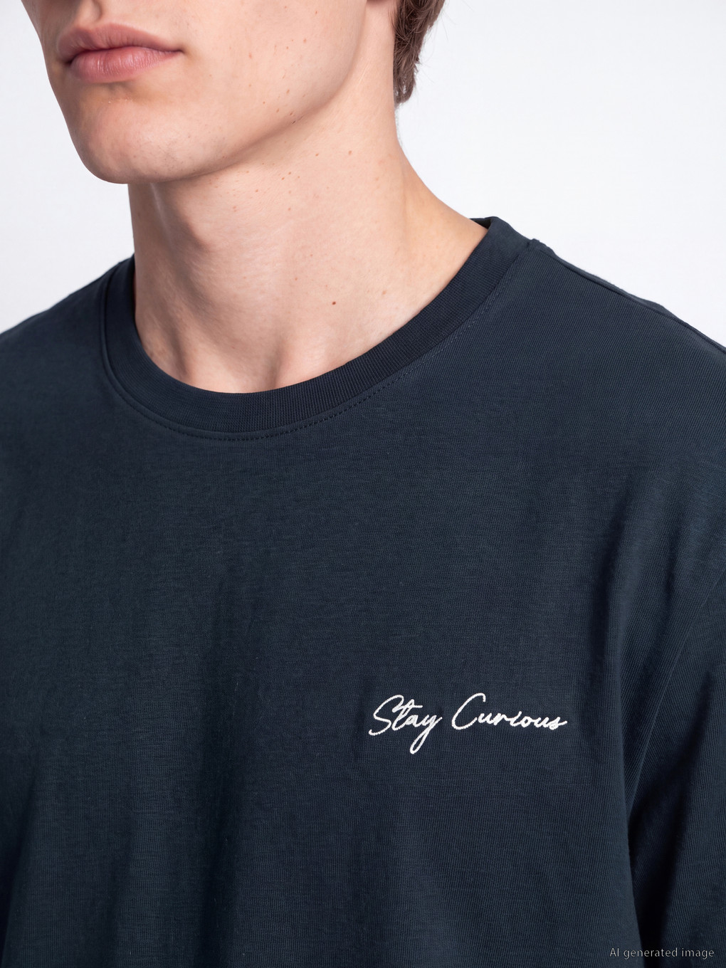 Crew Neck Embroidered Men's T-shirt-2