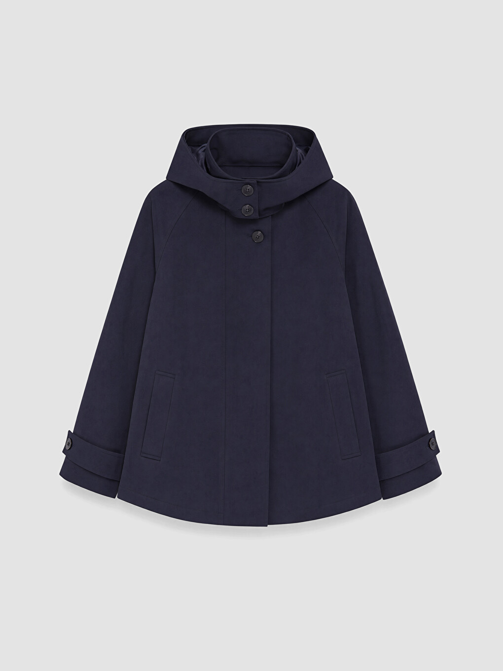 Lacivert Kapüşonlu Oversize Kadın Ceket-4