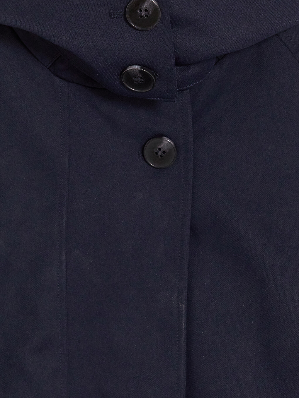 Lacivert Kapüşonlu Oversize Kadın Ceket-5