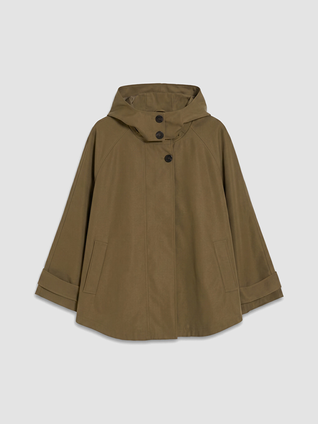 Bej Kapüşonlu Oversize Kadın Ceket-4