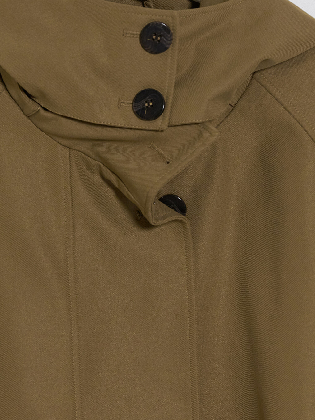 Bej Kapüşonlu Oversize Kadın Ceket-5