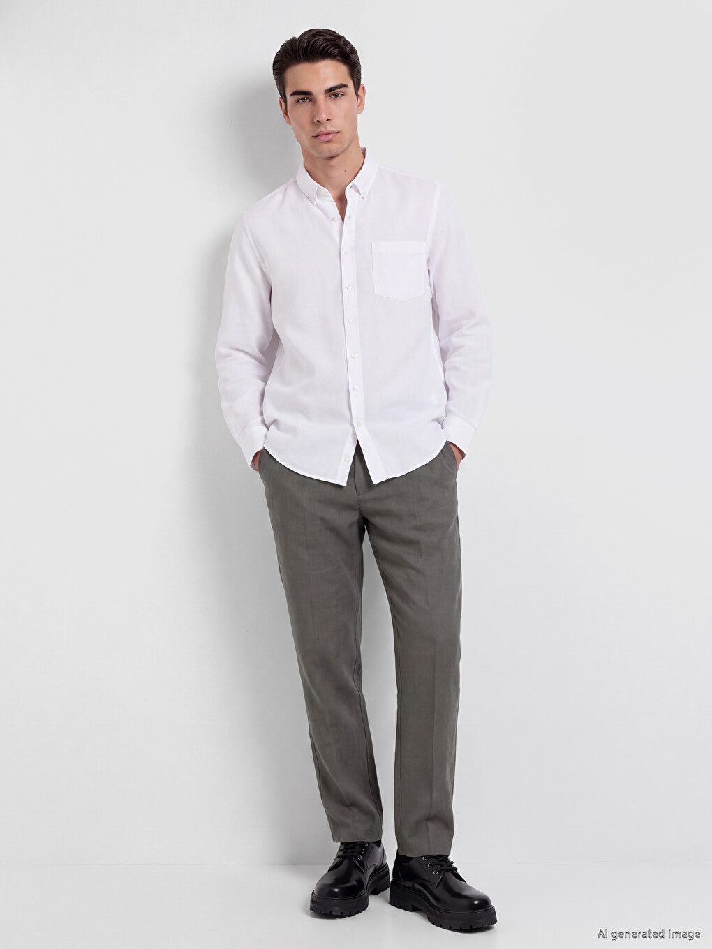 Regular Fit Dobby Men's Shirt-1