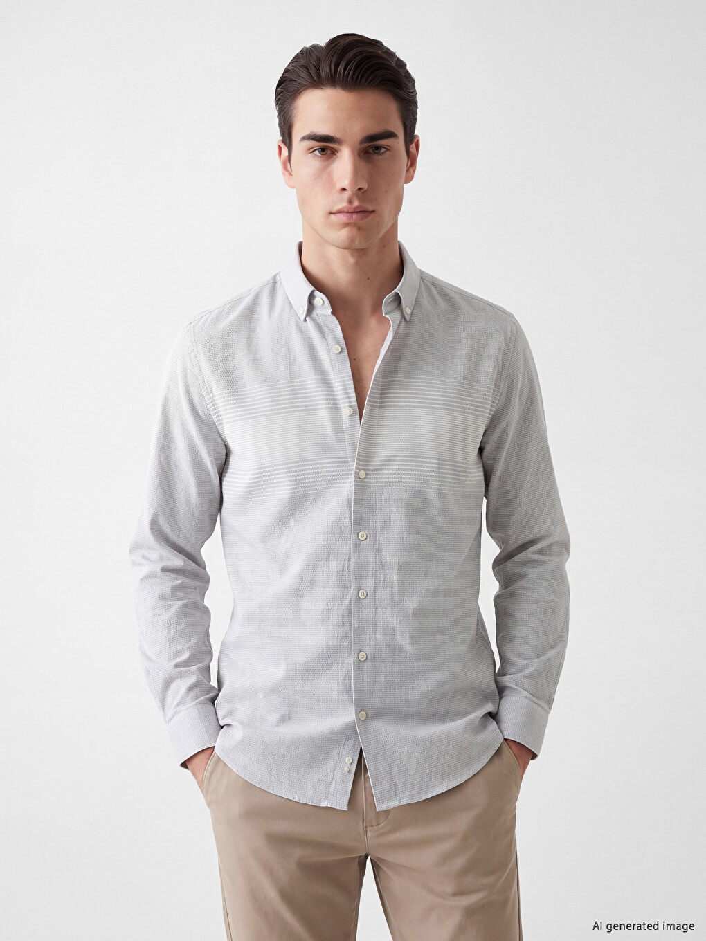 Regular Fit Striped Dobby Men's Shirt
