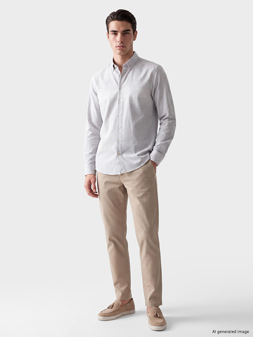 Regular Fit Striped Dobby Men's Shirt-1