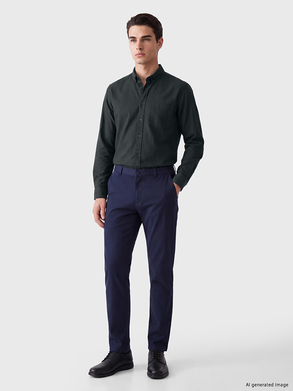 Regular Fit Oxford Men's Shirt-1