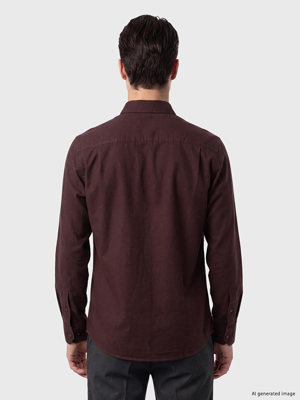 Mürdüm Regular Fit Oxford Erkek Gömlek-3
