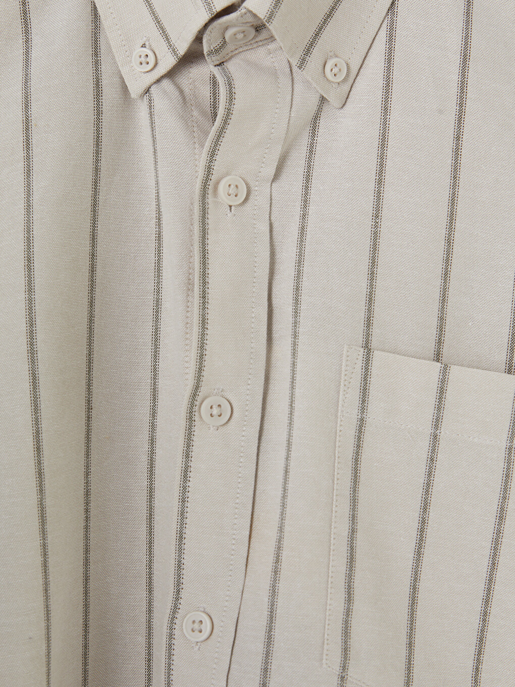 Standard Fit Striped Oxford Men's Shirt-5