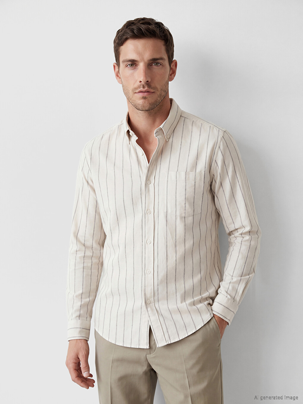 Standard Fit Striped Oxford Men's Shirt