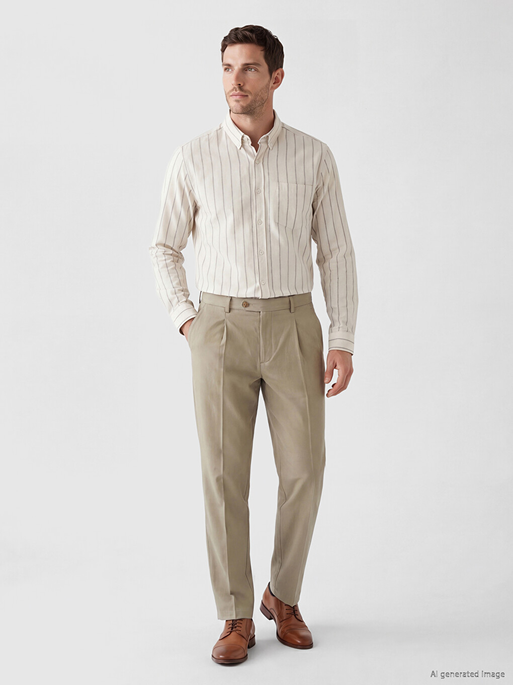 Standard Fit Striped Oxford Men's Shirt-1