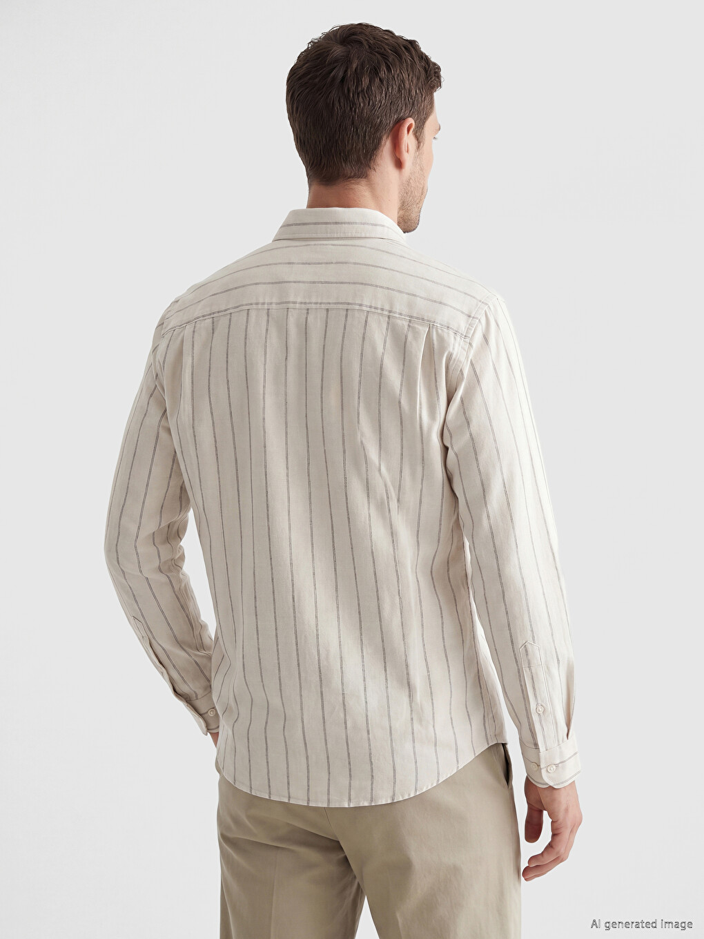 Standard Fit Striped Oxford Men's Shirt-2