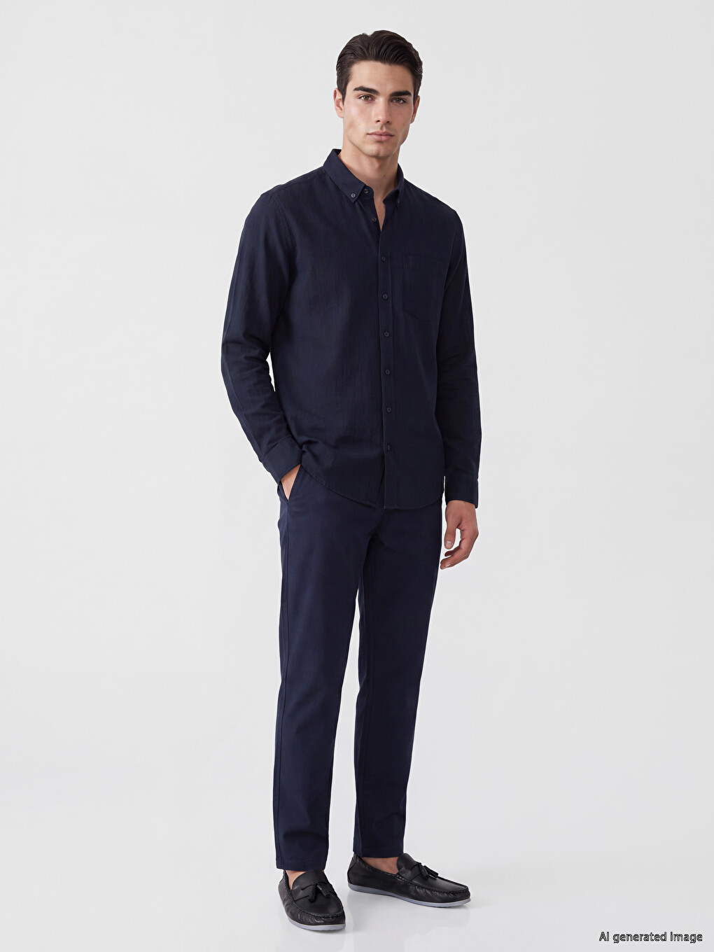 Regular Fit Dobby Men's Shirt-1