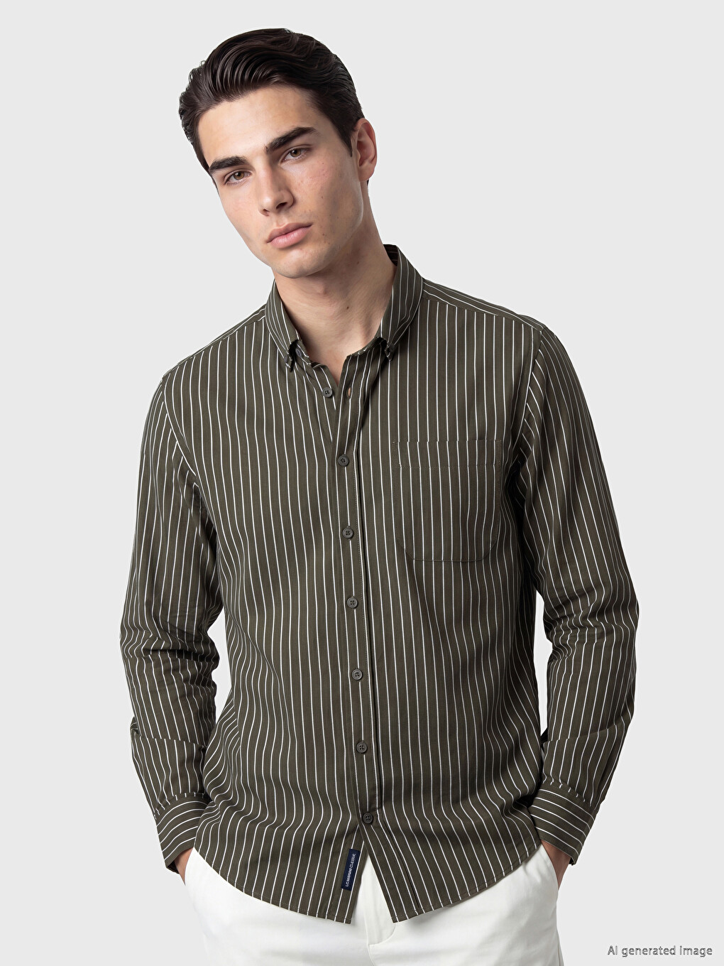 Standard Fit Striped Gabardine Men's Shirt
