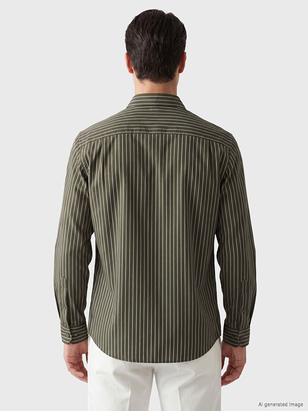 Standard Fit Striped Gabardine Men's Shirt-3