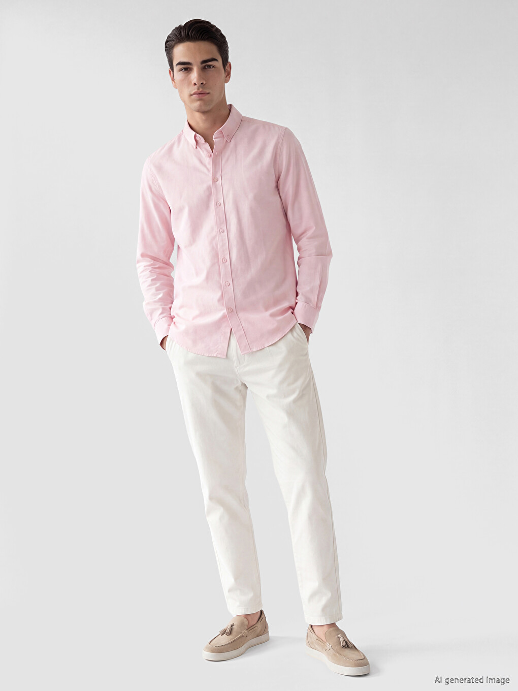 Slim Fit Oxford Men's Shirt-1