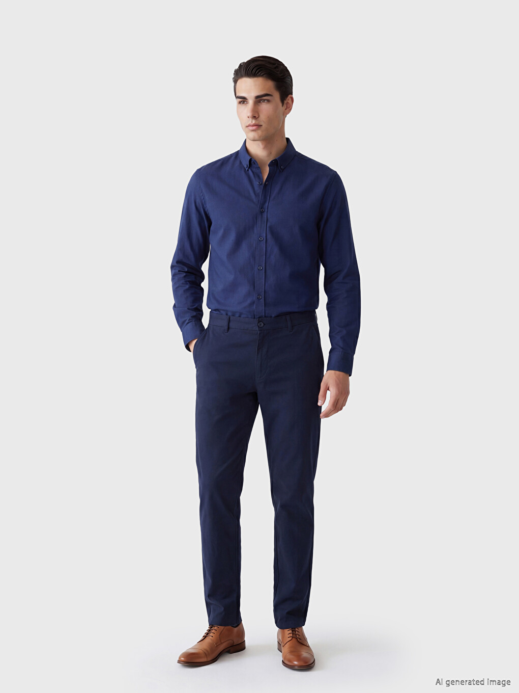 Slim Fit Oksford Muška Košulja-1