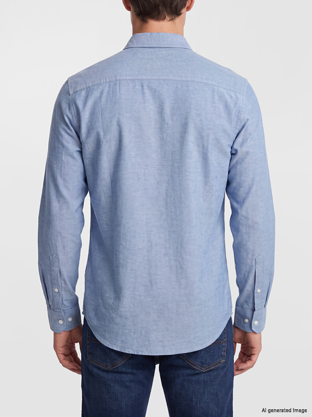 Petrol Slim Fit Oxford Erkek Gömlek-3