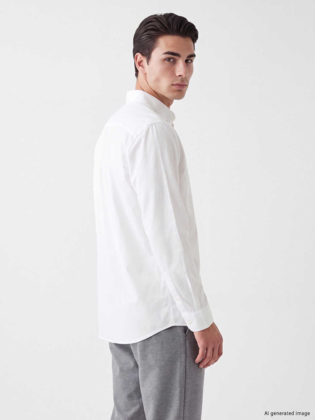 Slim Fit Oxford Men's Shirt-3