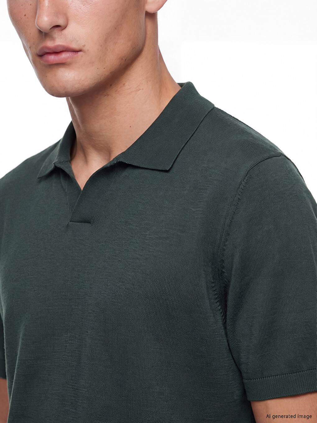 Short Sleeve Polo Collar Men's Knitwear Sweater-2