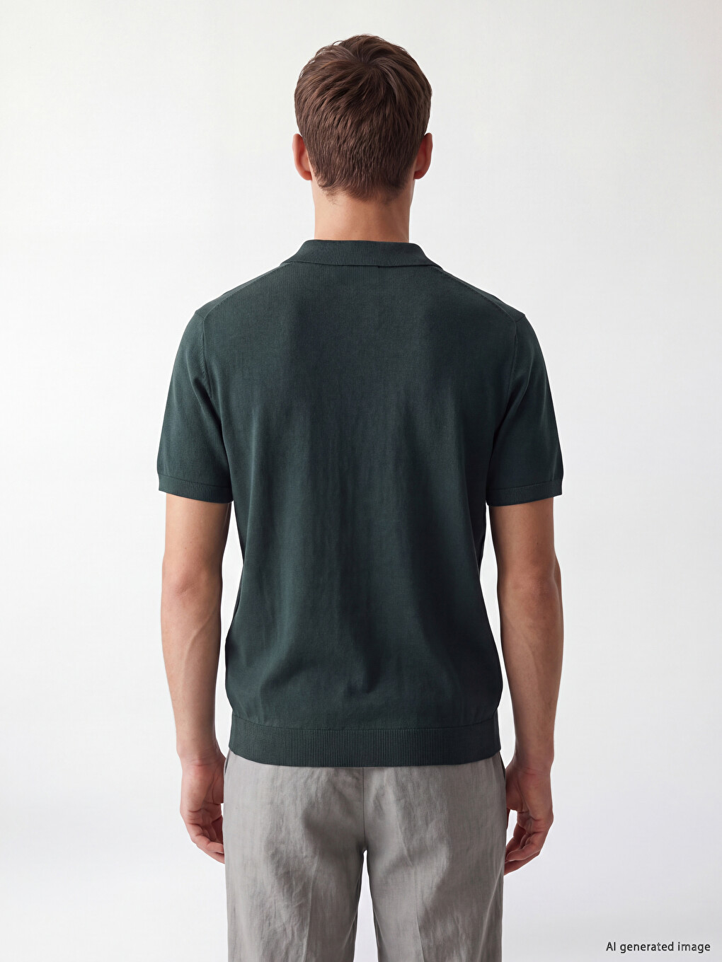 Short Sleeve Polo Collar Men's Knitwear Sweater-3