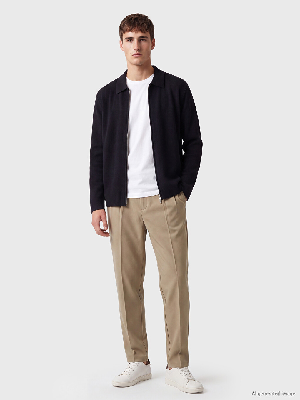 Polo Collar Men's Knitwear Cardigan-1