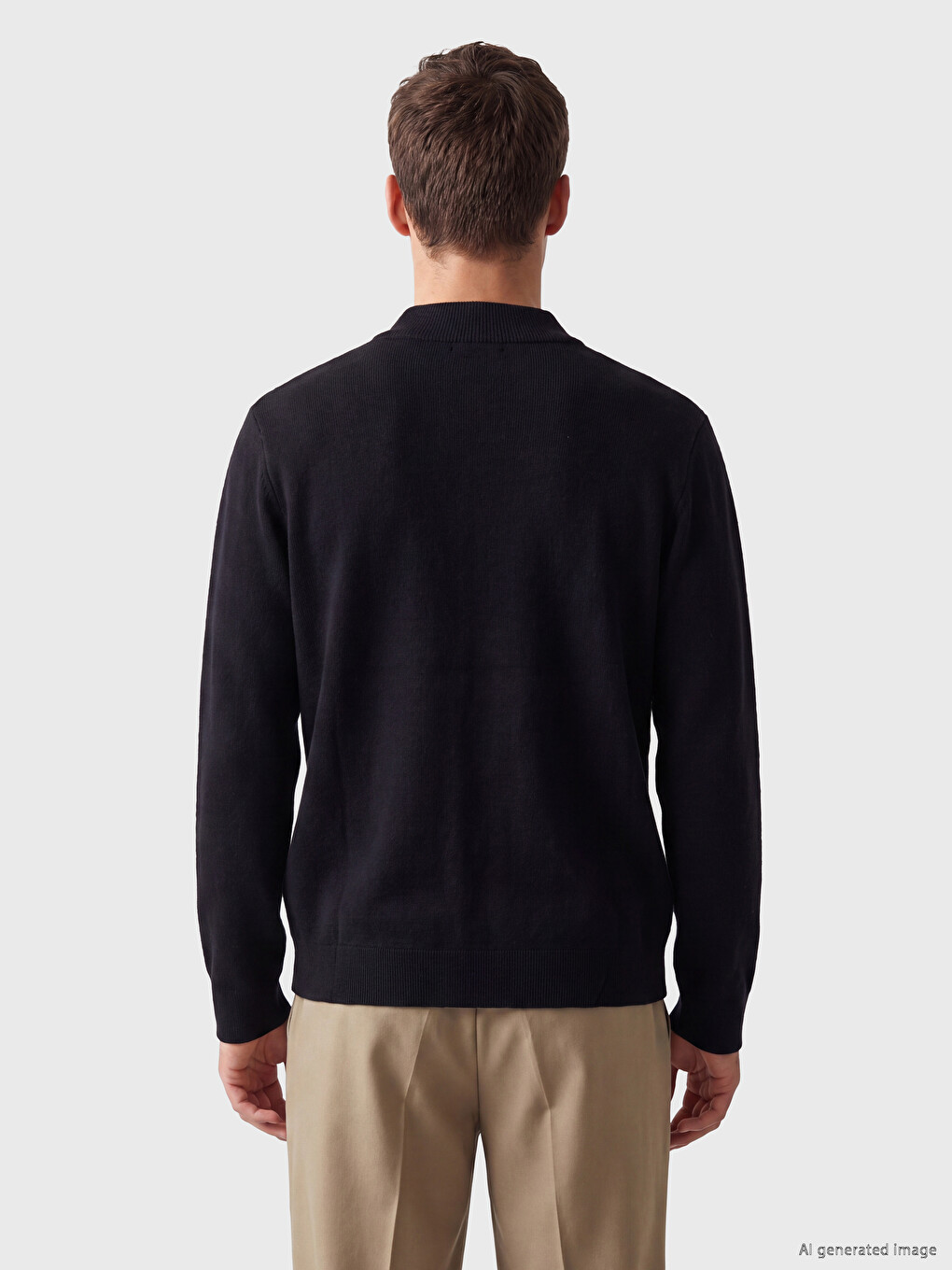 Polo Collar Men's Knitwear Cardigan-3