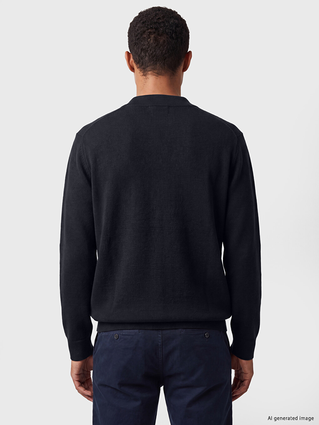 Polo Collar Men's Knitwear Cardigan-3