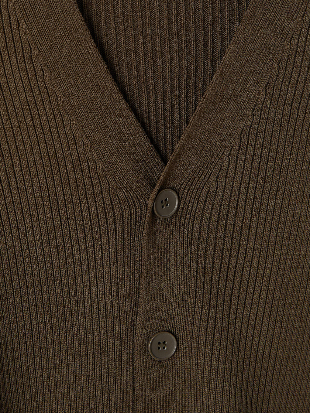 Haki Regular Fit V Yaka Erkek Triko Hırka-4