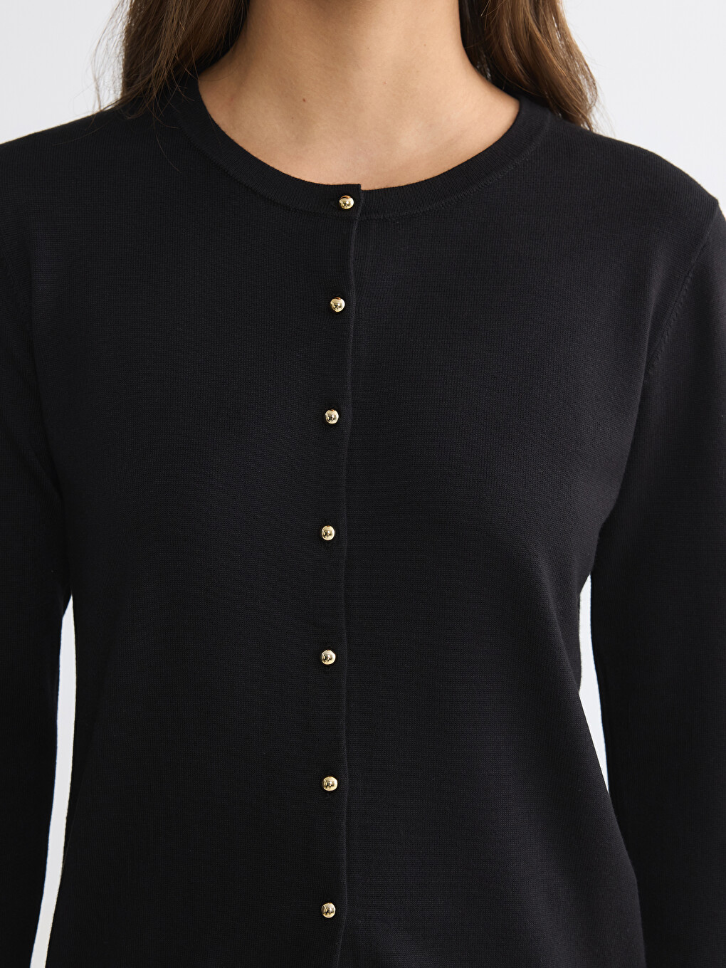 Crew Neck Women's Knitwear Cardigan-2