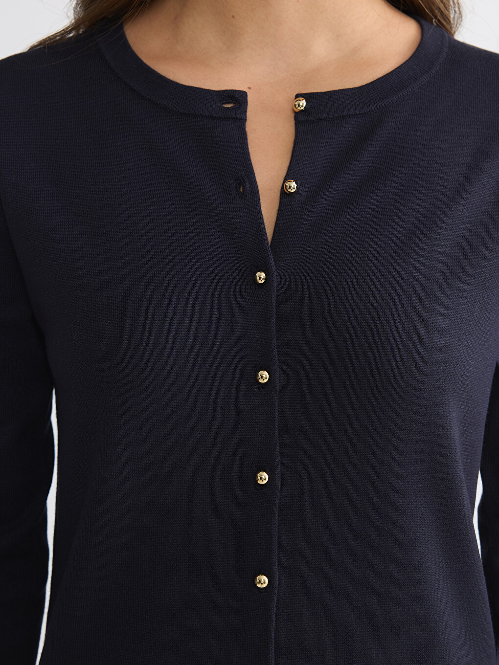Crew Neck Women's Knitwear Cardigan-2
