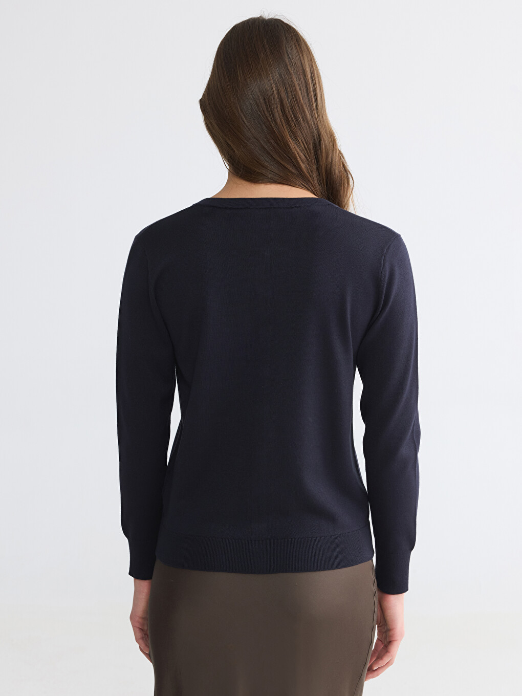 Crew Neck Women's Knitwear Cardigan-3
