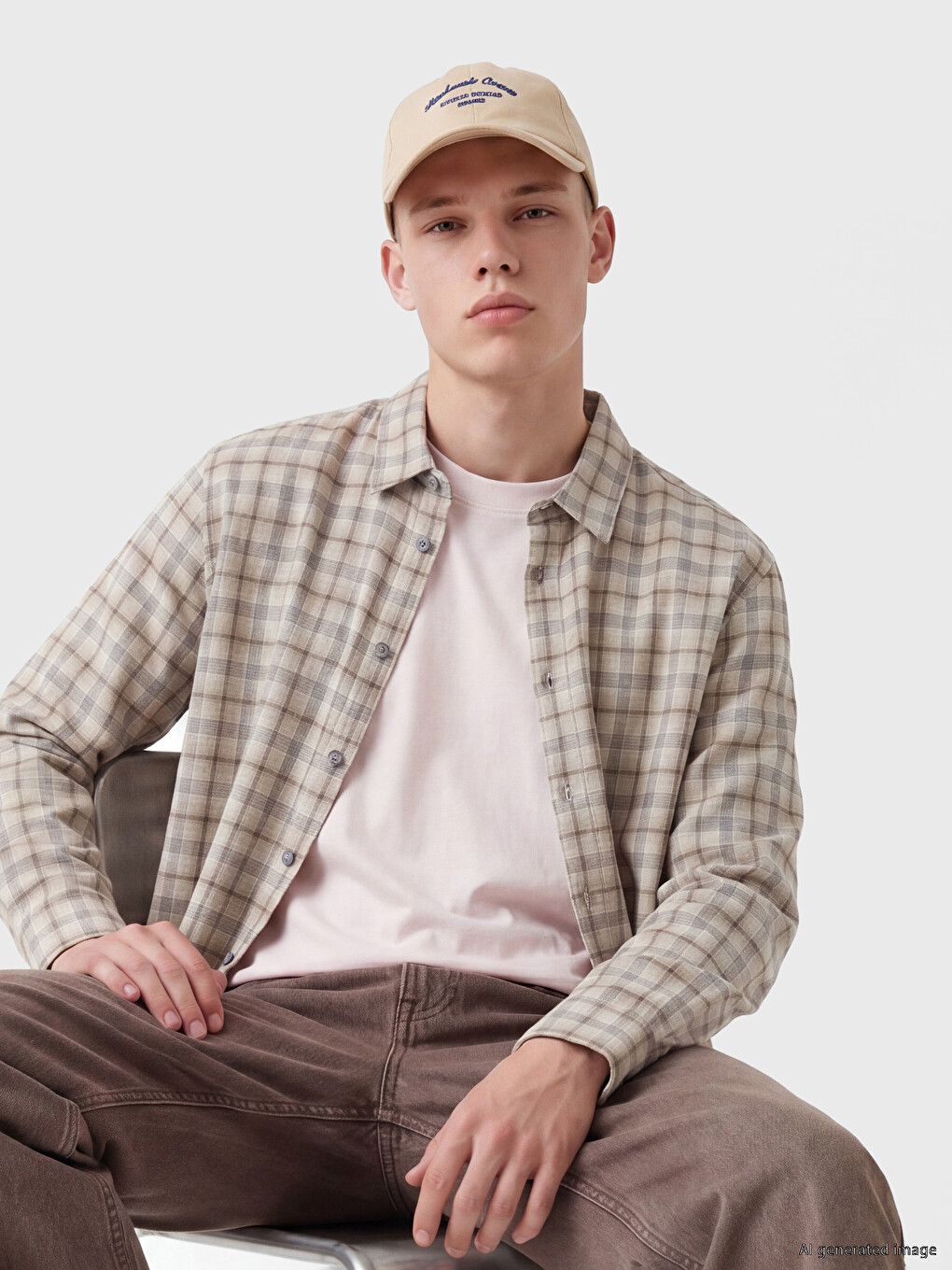 Man Beige Shirt