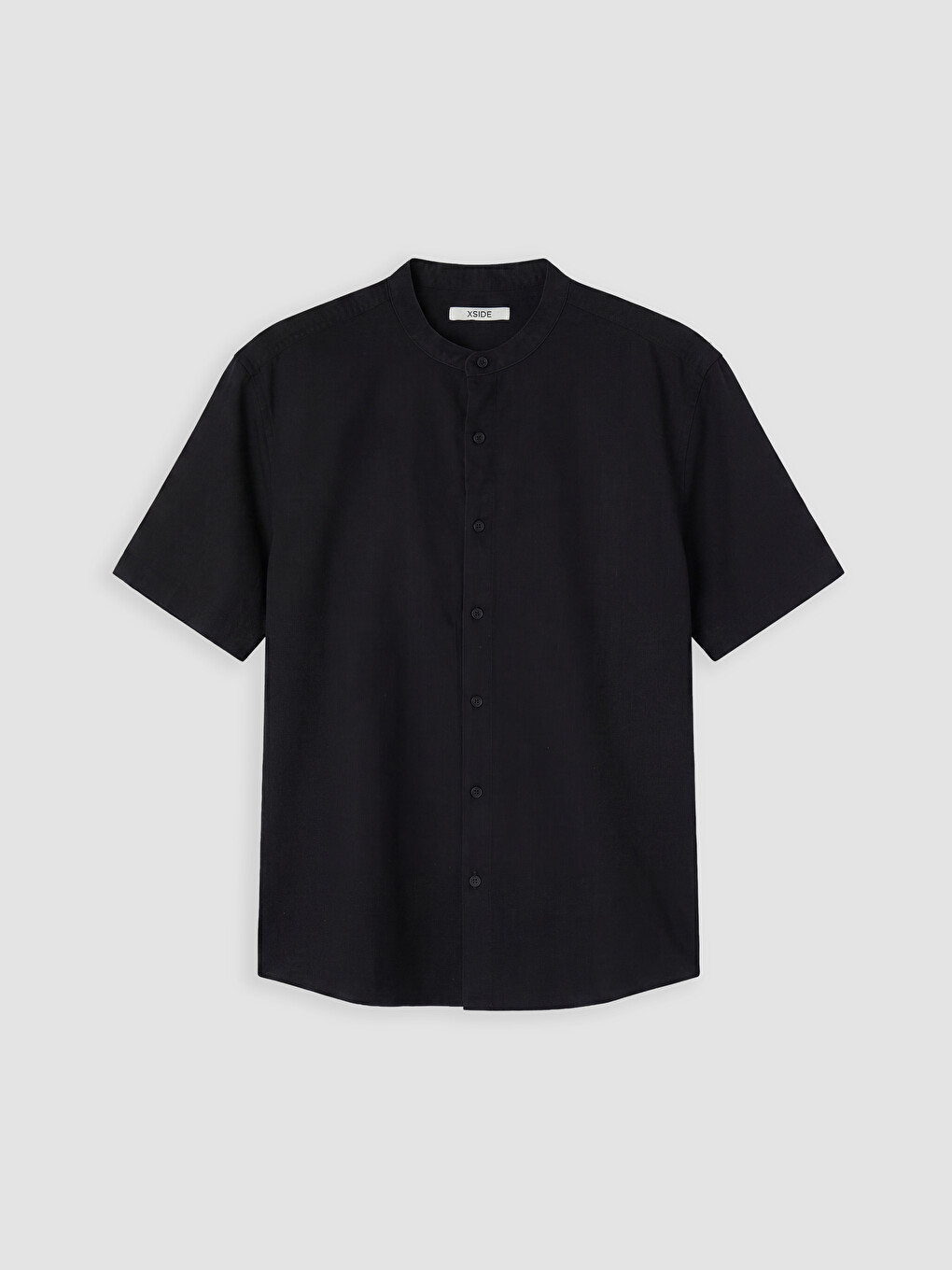 Regular Fit Grandad Collar Poplin Men's Shirt-4