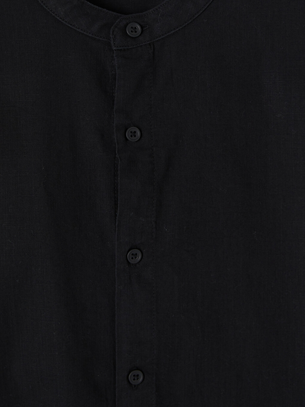 Regular Fit Grandad Collar Poplin Men's Shirt-5