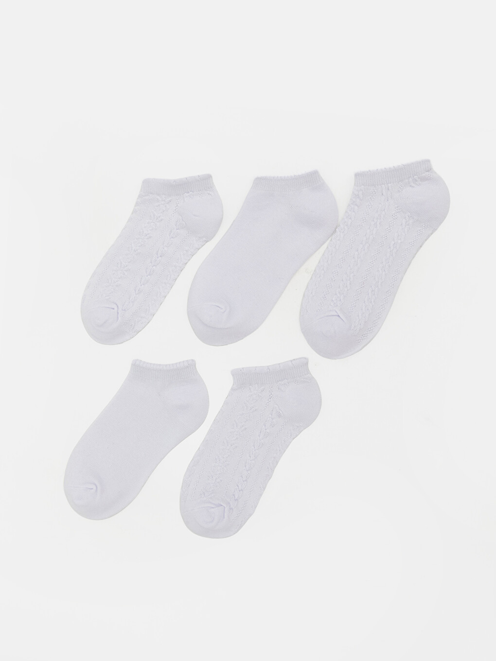 Mixed Patterned Girls' Trainer Socks 5-pack