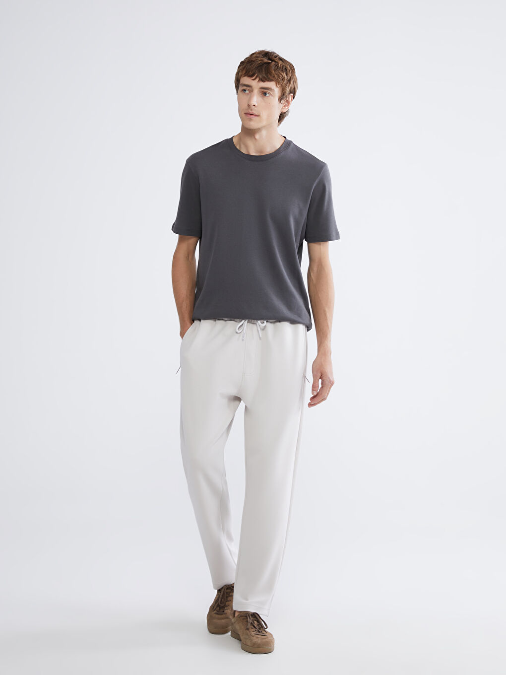 Bej Standart Kalıp Erkek Eşofman Altı