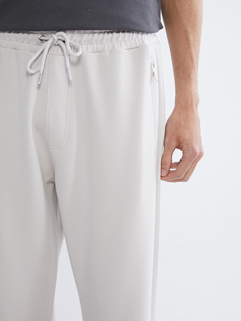 Bej Standart Kalıp Erkek Eşofman Altı-2