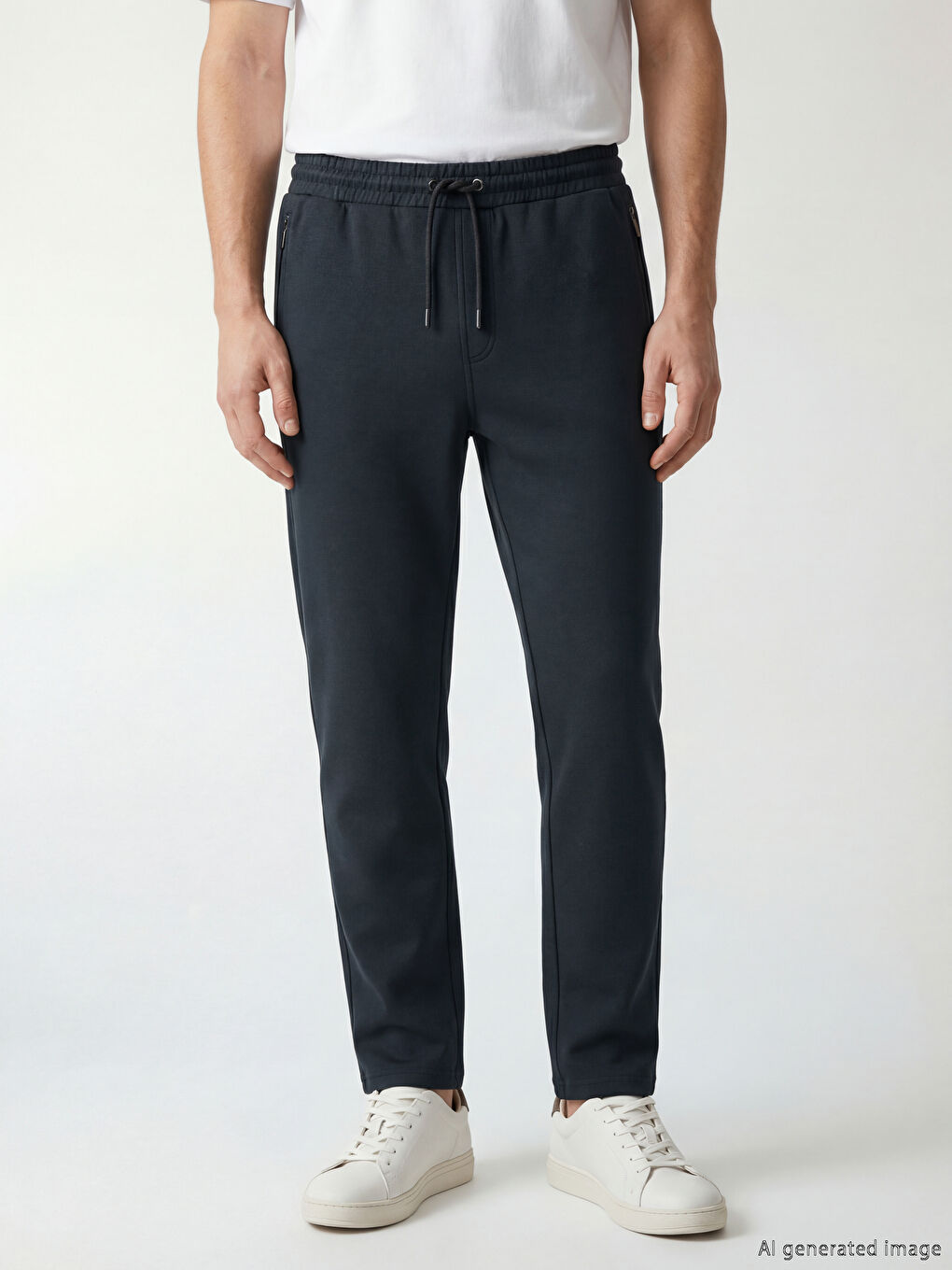 Siyah Standart Kalıp Erkek Eşofman Altı-1