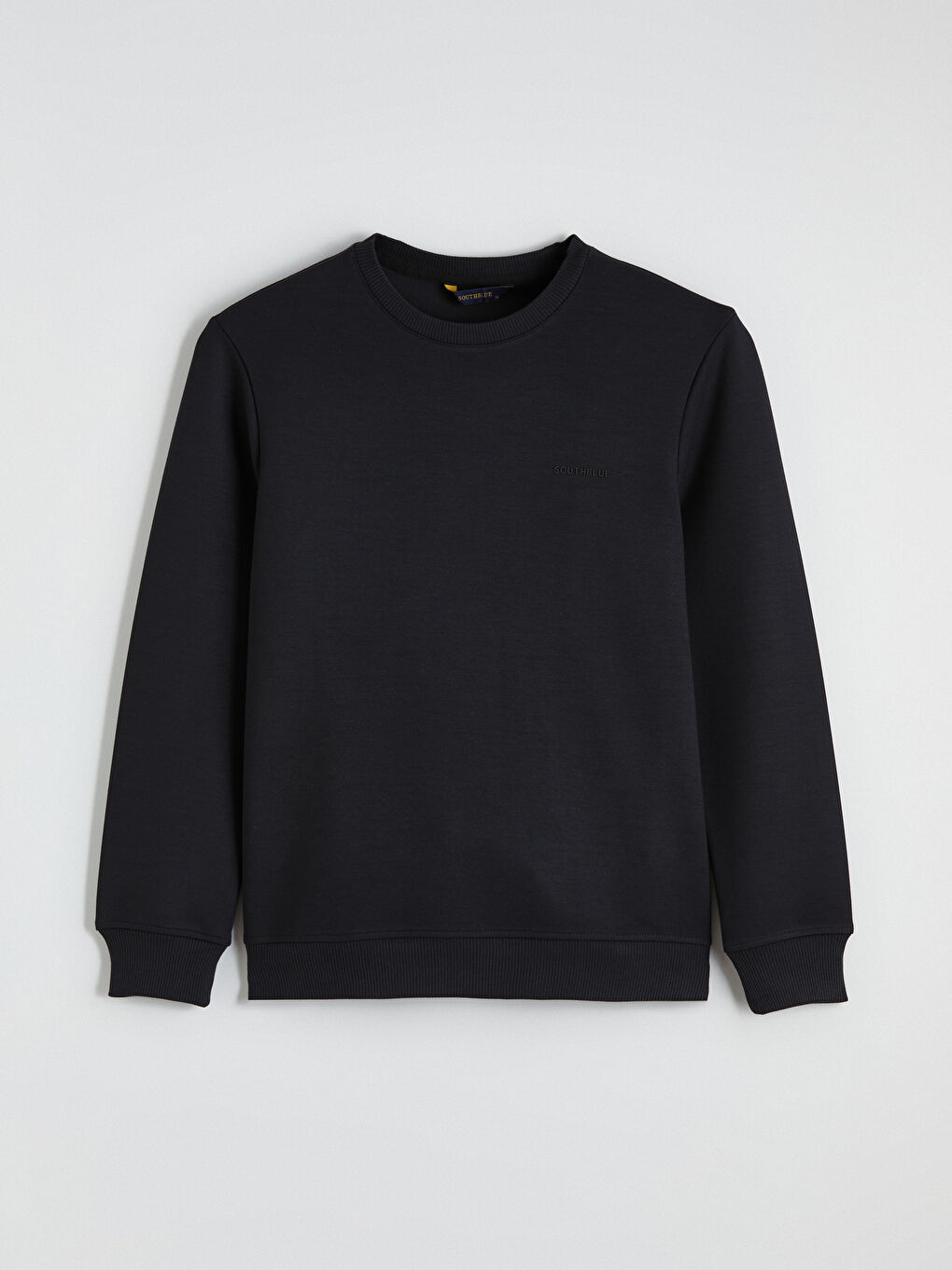 Siyah Biaiklet Yaka Erkek Sweatshirt-4