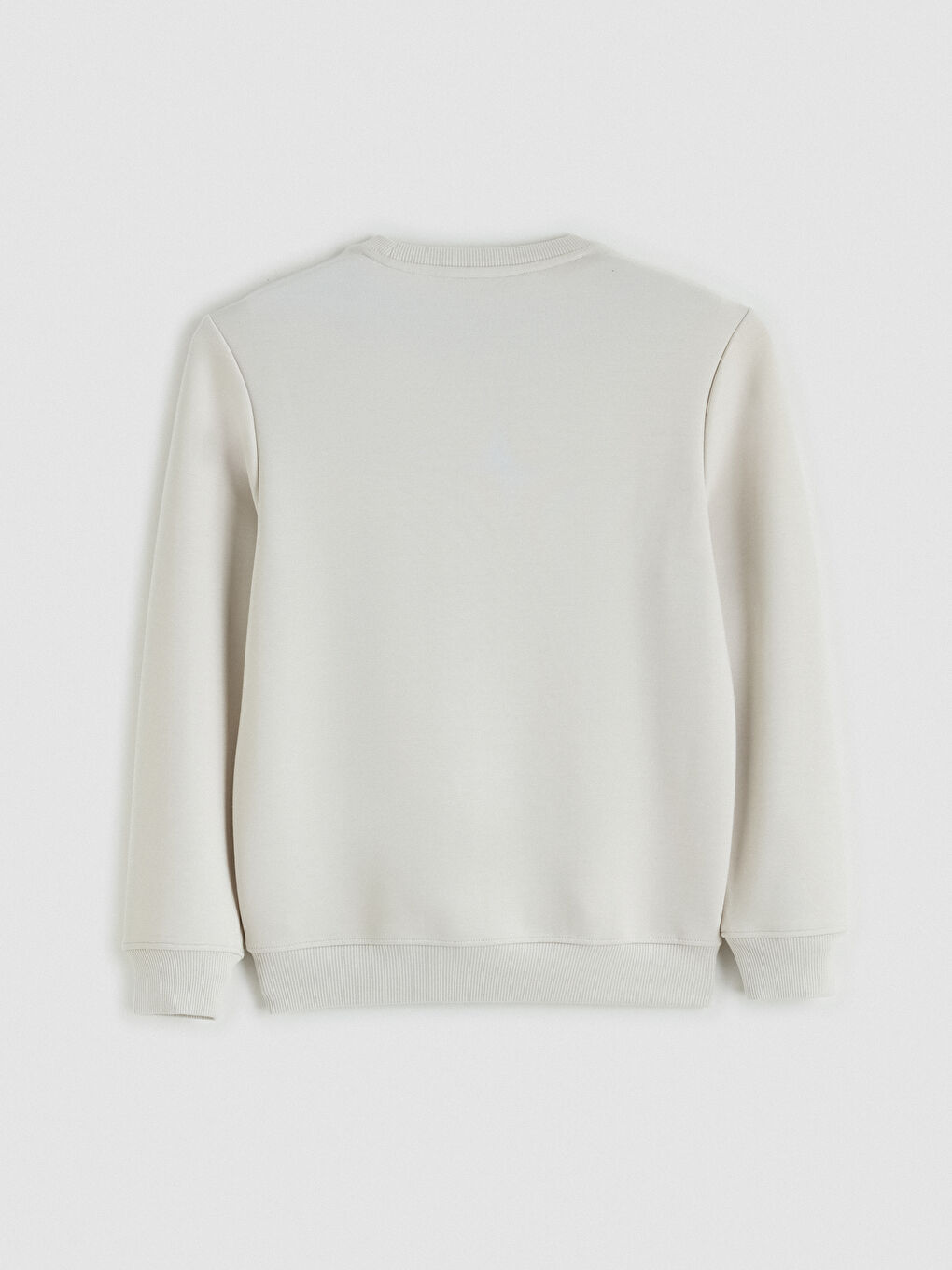 Bej Biaiklet Yaka Erkek Sweatshirt-4