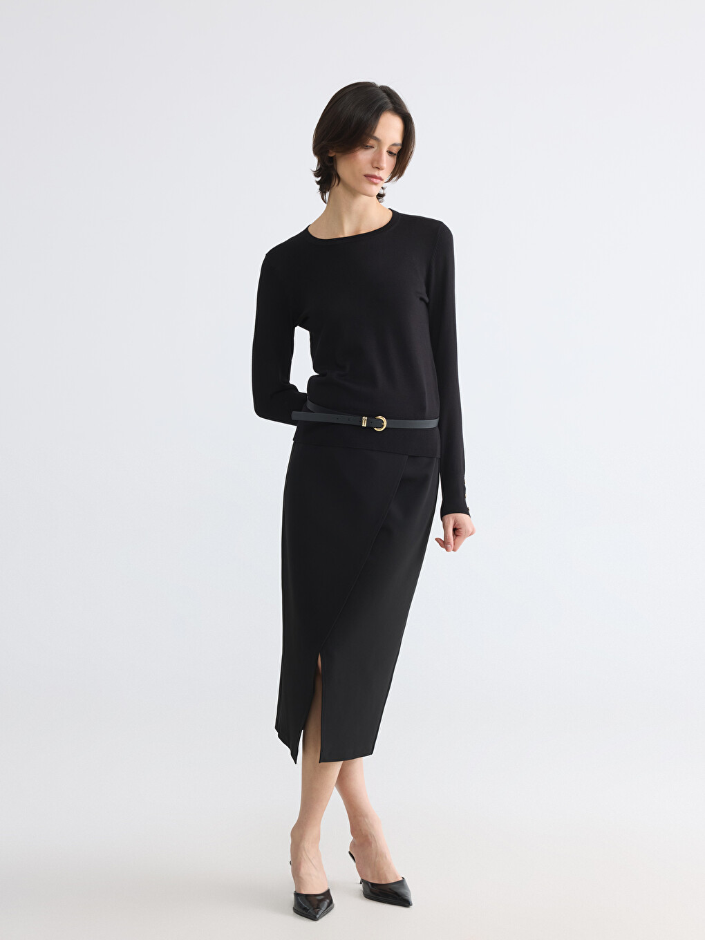 Crew Neck Women's Knitwear Sweater-1